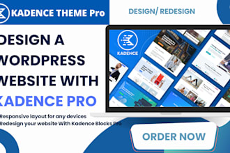 design wordpress kadence theme website with kadence pro blocks