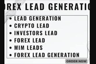 deliver forex lead, crypto lead, investors lead, depositors lead, mlm leads