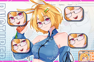 design pngtuber model or live2d vtuber in anime style for your streaming avatar