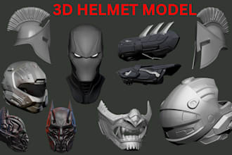 model 3d helmet, mask, head, bust, cosplay armor for printing