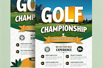 make super business golf championship flyers design