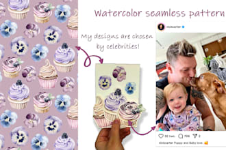 create custom watercolor seamless patterns