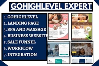 build gohighlevel landing page spa and massage website CRM marketing automation