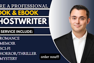 be your fiction ghostwriter, kdp ebook writer, romance, sci fiction novel,memoir