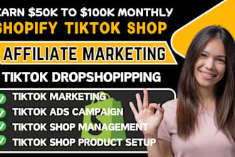 setup tik tok shop tiktok shopify dropshipping, tik tok shop affiliate marketing