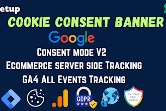 fully setup gdpr google consent v2, cookie consent banner in ga4 and GTM