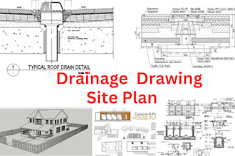 draw site plan, floor, drainage and grading plan, mep for city permit with stamp