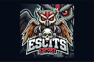 do awesome owl skull mascot logo with unlimited revisions