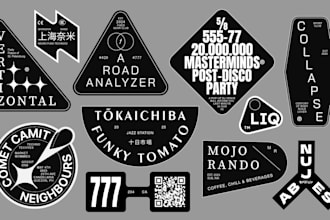 do futuristic tech badge for sticker and tshirt