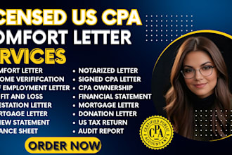 us CPA certified income, ownership verification letter, financial audit letter