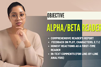 alpha or beta read your book or novel and provide honest feedback