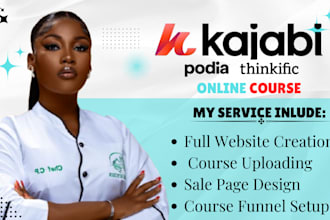 setup kajabi online course kajabi website, kajabi  podia, thinkific