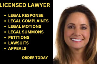 draft legal motions, lawsuits, complaints, petitions, appeal, claim, case briefs