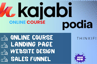 set up kajabi online course kajabi landing page podia thinkific community