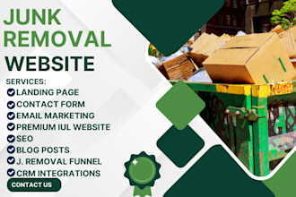 design junk removal website, trash website, junk removal website