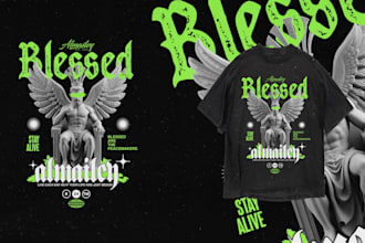 make modern streetwear graphic tshirt design for clothing