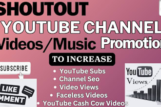 do shoutout youtube channel marketing promotion  to boost your views subs you
