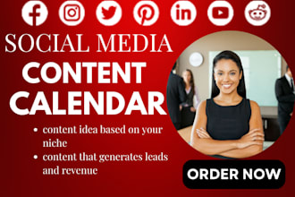 social media content calendar, post design, caption, editorial content calendar