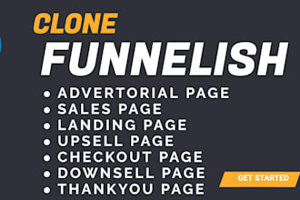 clone any funnelish advertorial and landing page