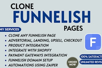 clone any funnelish advertorial and landing page
