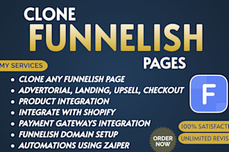 clone any funnelish advertorial and landing page