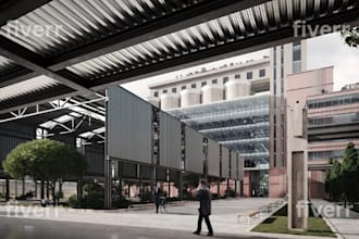 do 3d cgi modeling, 3d cgi warehouse, industrial building, factory layout design