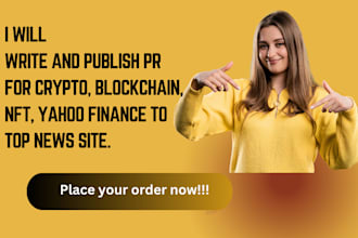 write and publish pr for crypto blockchain nft yahoo finance to top news site