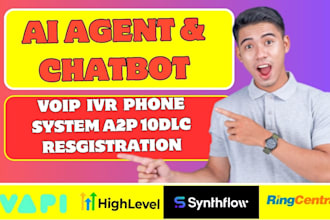 setup ai agent ai chatbot voip ivr a2p10dlc twilio ghl ringcentral aircall skype