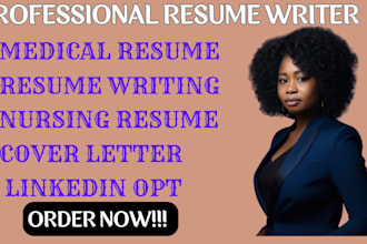 write medical resume, doctor, nursing, pharmacy, cover letter and linkedin