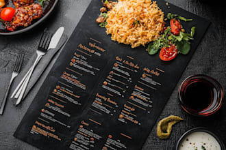 create an attractive restaurant menu, food menu design
