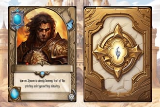 design unique trading card game template fantasy sport card frame for board game