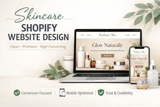 design a conversion focused skincare shopify store