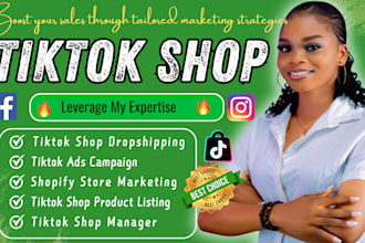 fix, setup and manage tiktok shop, tiktok dropshipping, tiktok shop ads manager