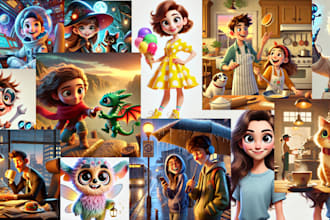 create a custom ai character, artwork in disney pixar style