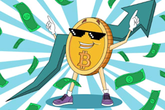 create crypto meme video, meme coin art, funny meme pino trump style bitcoin art