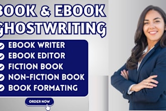 ghostwrite 50k words of any topic ebook fiction and nonfiction ghost book writer
