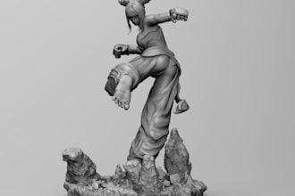 create 3d printer model,action figurines,zbrush file,tabletop dnd fighter,stl 3d