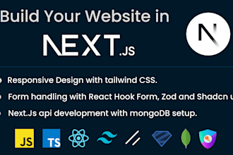 build a website using nextjs, react, typescript with mongodb