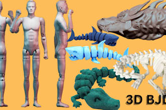 sculpting action figure 3d character articulated 3d doll 3d bjd for 3d printing