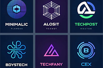 modern tech logo design, professional, minimalist and creative