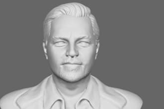 sculpt 3d head bust, 3d face, 3d mask, zbrush, 3d, miniature, 3d character