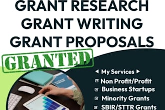 grant writing and submission, proposal, research, application, business plan