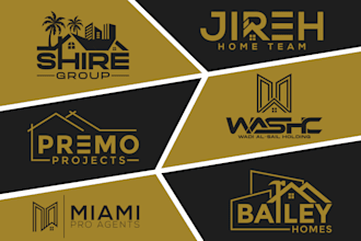design modern minimalist real estate construction property realtor business logo