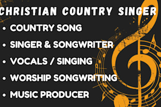be your female singer songwriter for christian pop rap country song