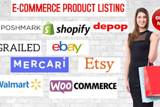 do product listing ebay, shopify, amazon, poshmark, merci ,esty ,lister