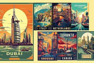 do retro travel poster vintage travel flyer, art deco  event poster illustration