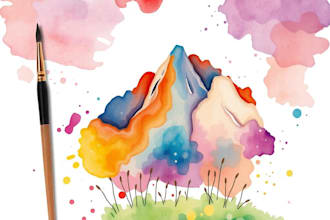 paint with watercolor for illustration and clipart