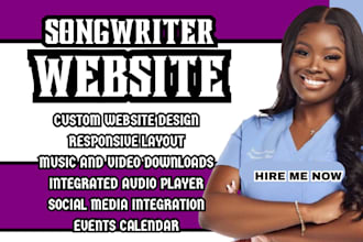singer songwriter website design