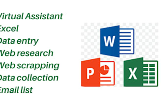 do excel data entry, web research, typing and copy paste job