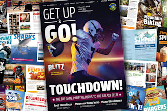 design a bespoke community events magazine or brochure